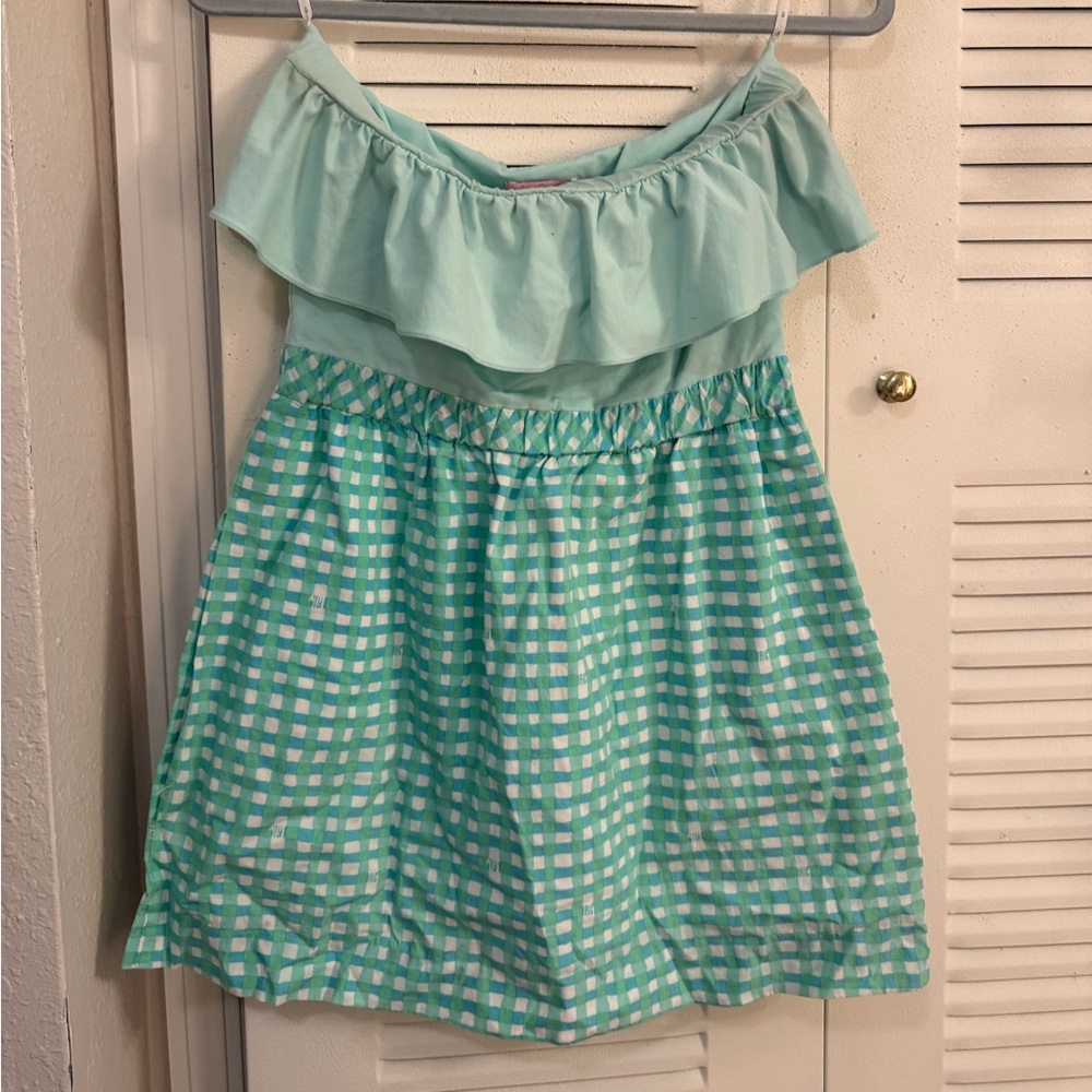 Lilly Pulitzer Athens dress Glenda green painterly gingham Size S